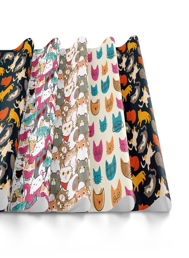 AIM & GGKK Cat Wrapping Paper Sheets - 12 Sheets Gifts Wrap with Cute Cat Patterns for Birthday Girls Boys Baby Shower Party - 20 x 28 inch Per Sheet - Image 3